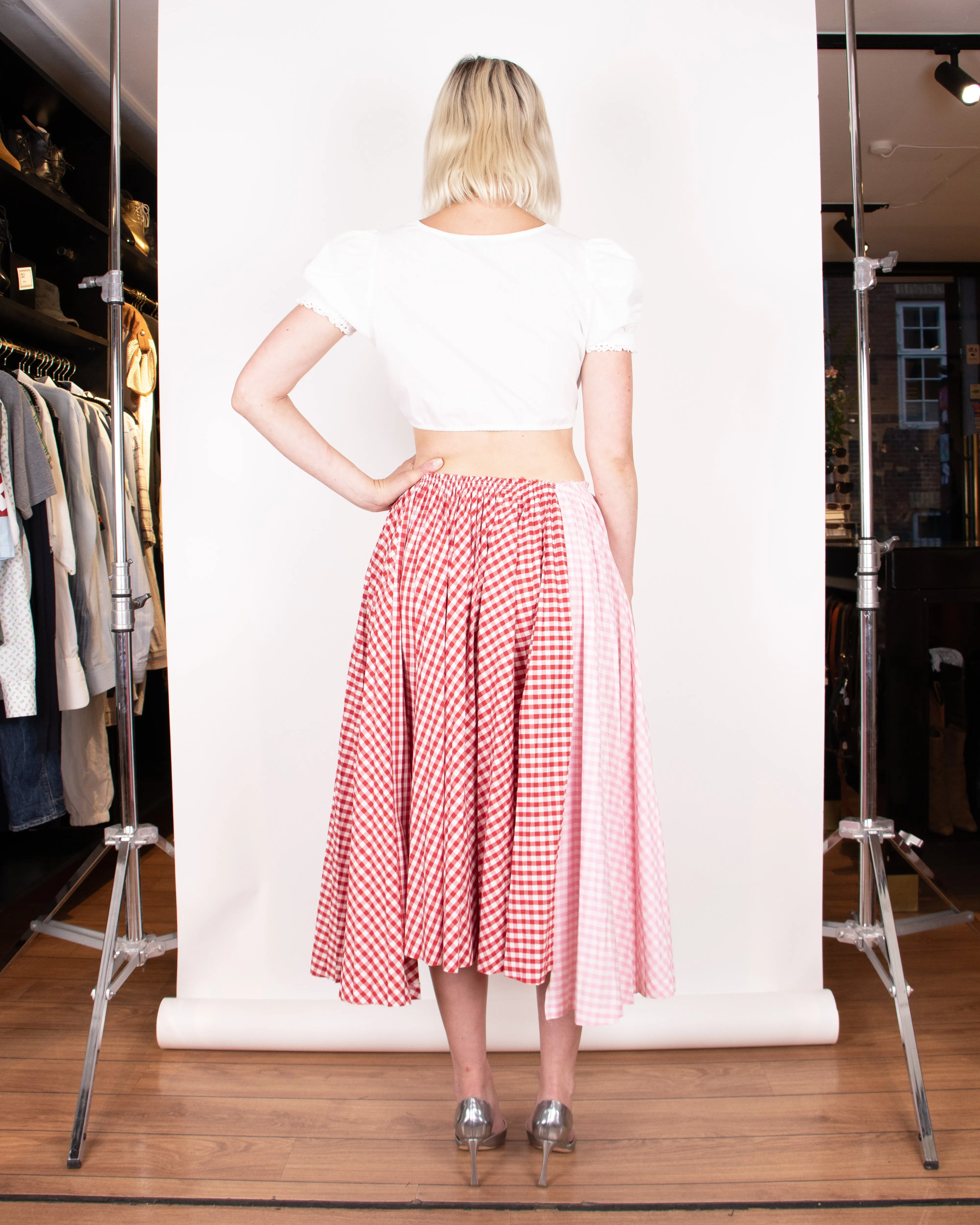 2000s Comme des Garçons Girl Gingham Cotton Skirt M