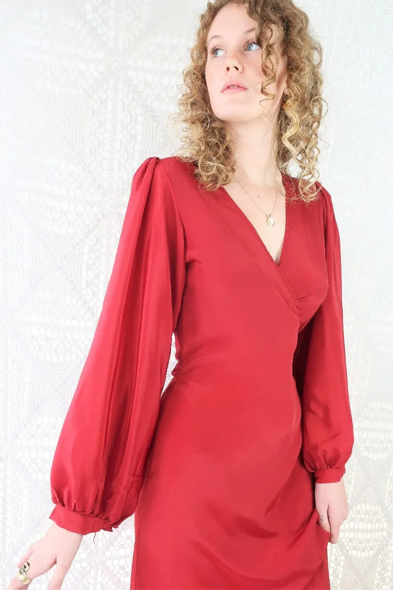 25% OFF Khroma Lola Wrap Dress in Ruby Red