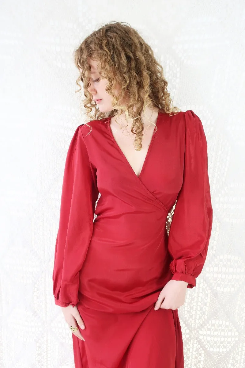 25% OFF Khroma Lola Wrap Dress in Ruby Red