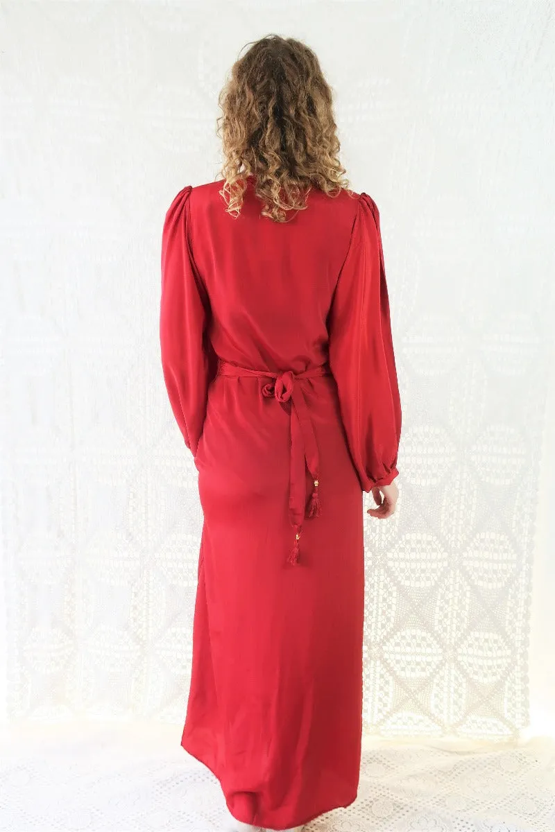 25% OFF Khroma Lola Wrap Dress in Ruby Red