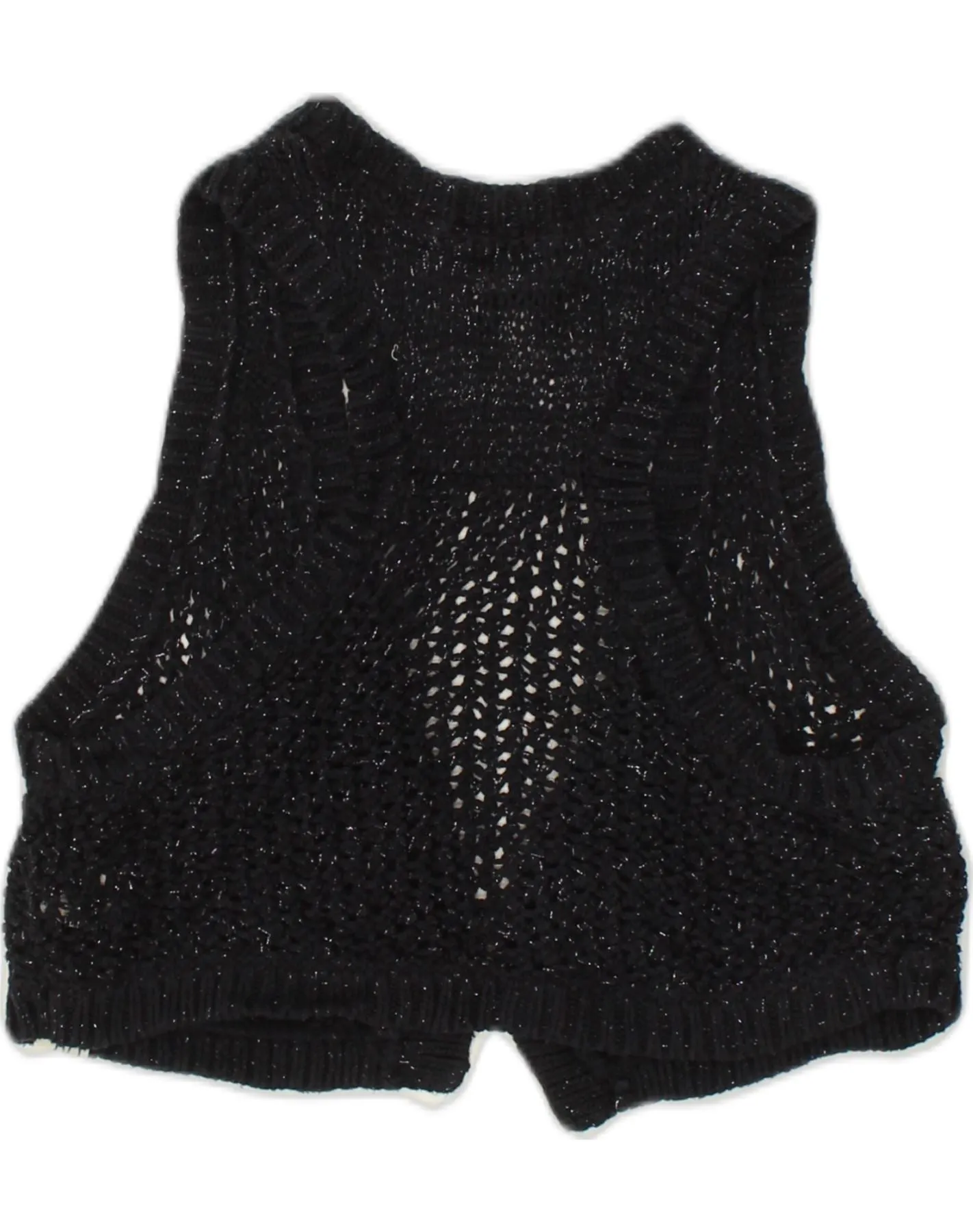 ABERCROMBIE & FITCH Womens Crop Sleeveless Cardigan Sweater UK 18 XL Black