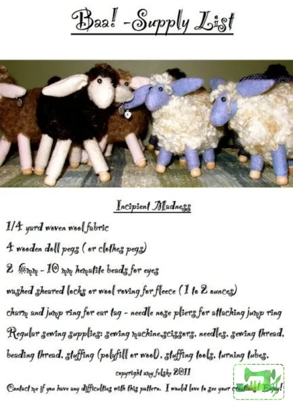 Baa! Sheep Pattern - Incipient Madness