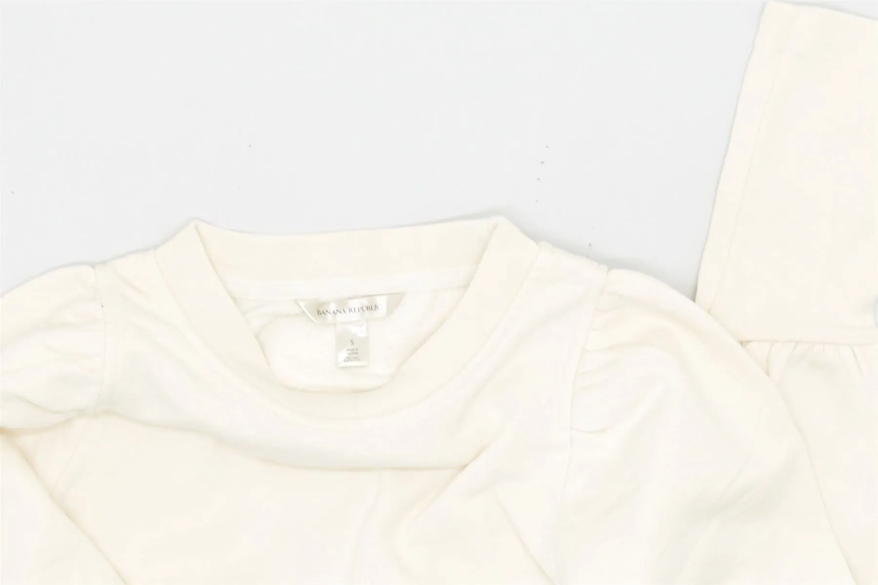 BANANA REPUBLIC Womens Crop Sweatshirt Jumper UK 10 Small Off White Cotton
