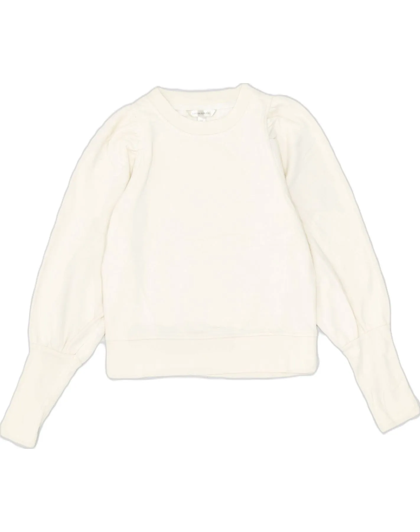 BANANA REPUBLIC Womens Crop Sweatshirt Jumper UK 10 Small Off White Cotton