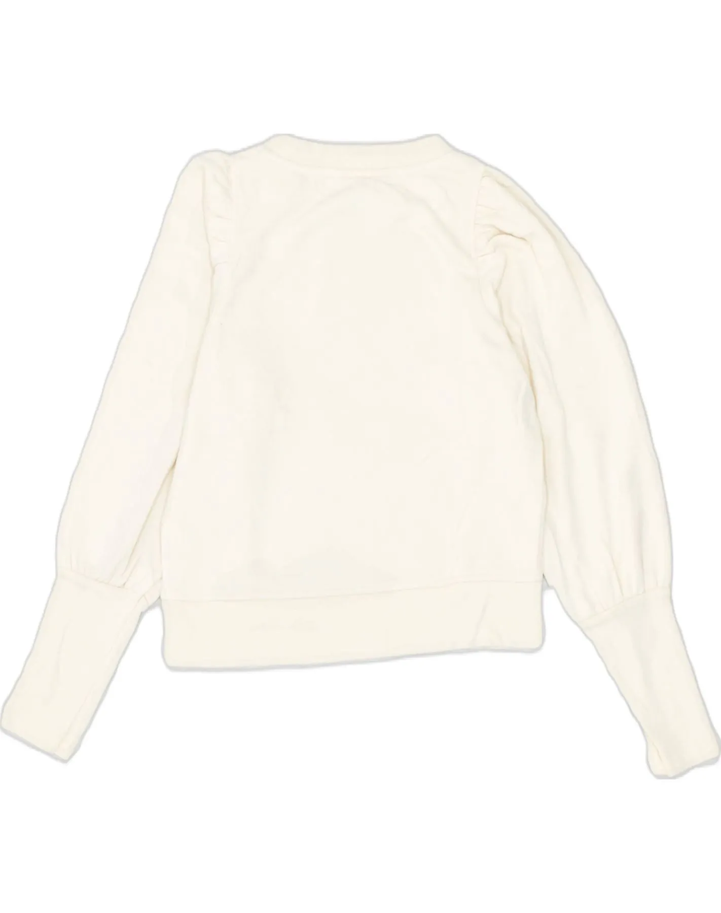 BANANA REPUBLIC Womens Crop Sweatshirt Jumper UK 10 Small Off White Cotton