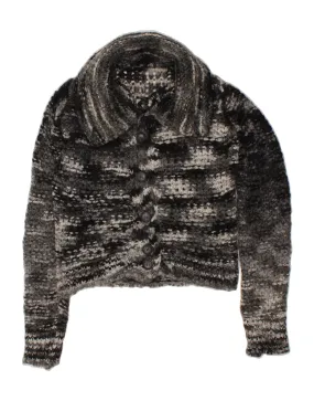 BENETTON Womens Crop Cardigan Sweater UK 16 Large Grey