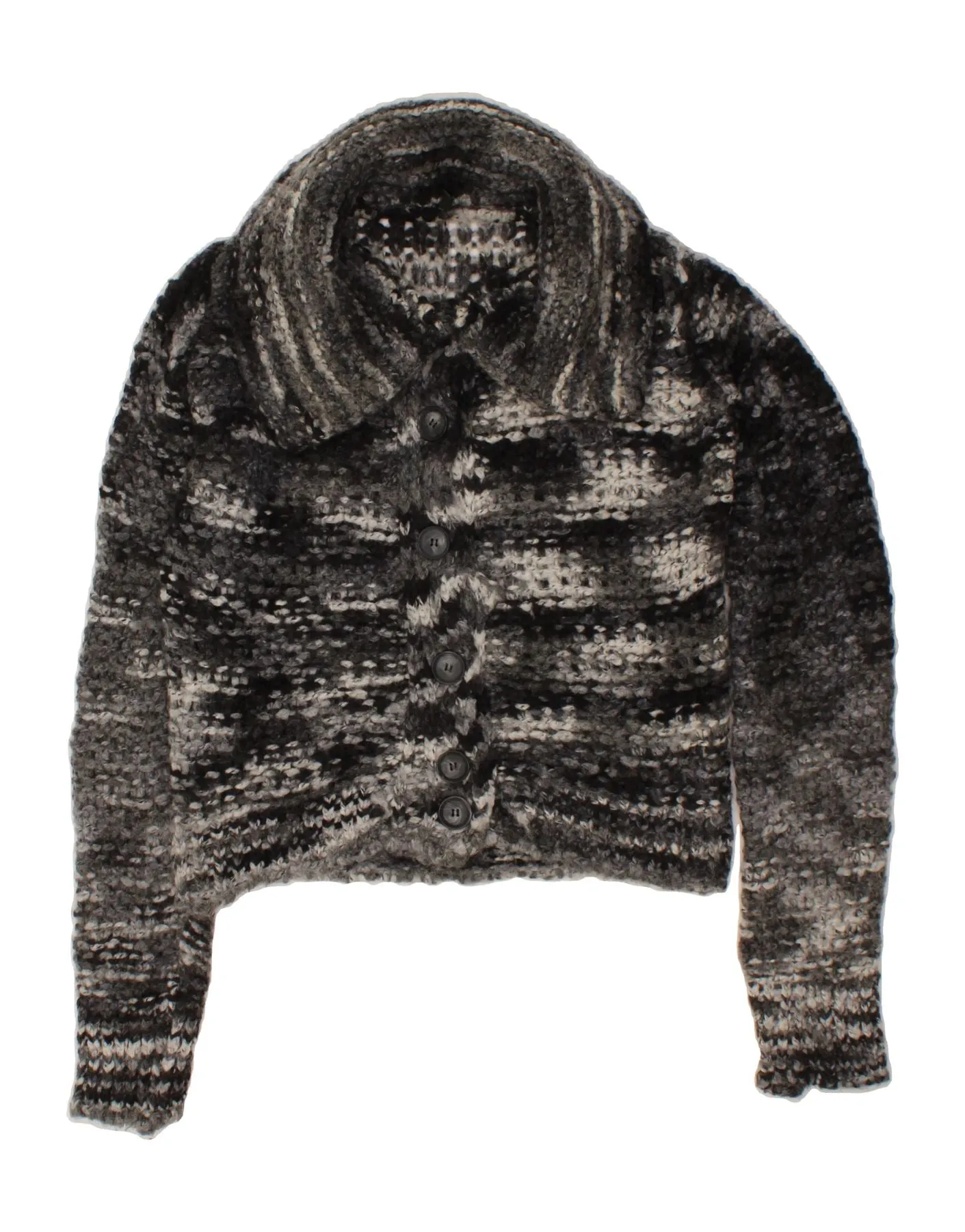 BENETTON Womens Crop Cardigan Sweater UK 16 Large Grey