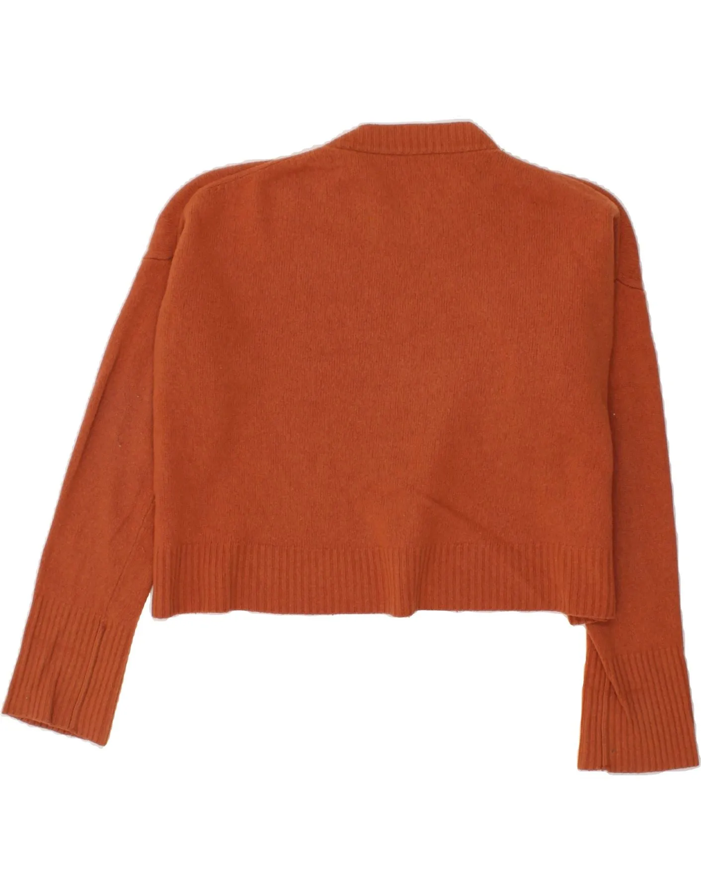 BENETTON Womens Crop Crew Neck Jumper Sweater UK 20 2XL Orange