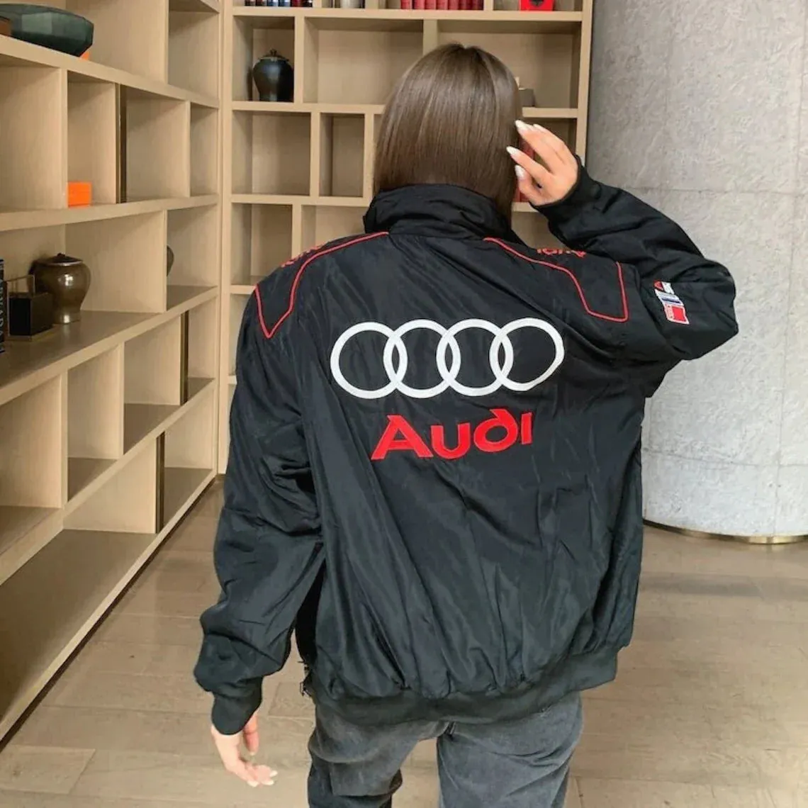 Black Audi Vintage Racing Jacket