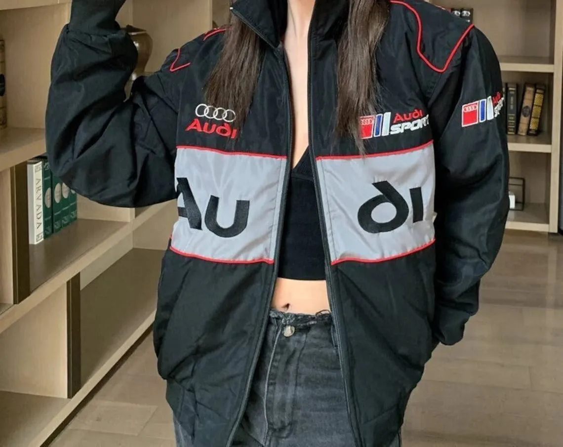 Black Audi Vintage Racing Jacket