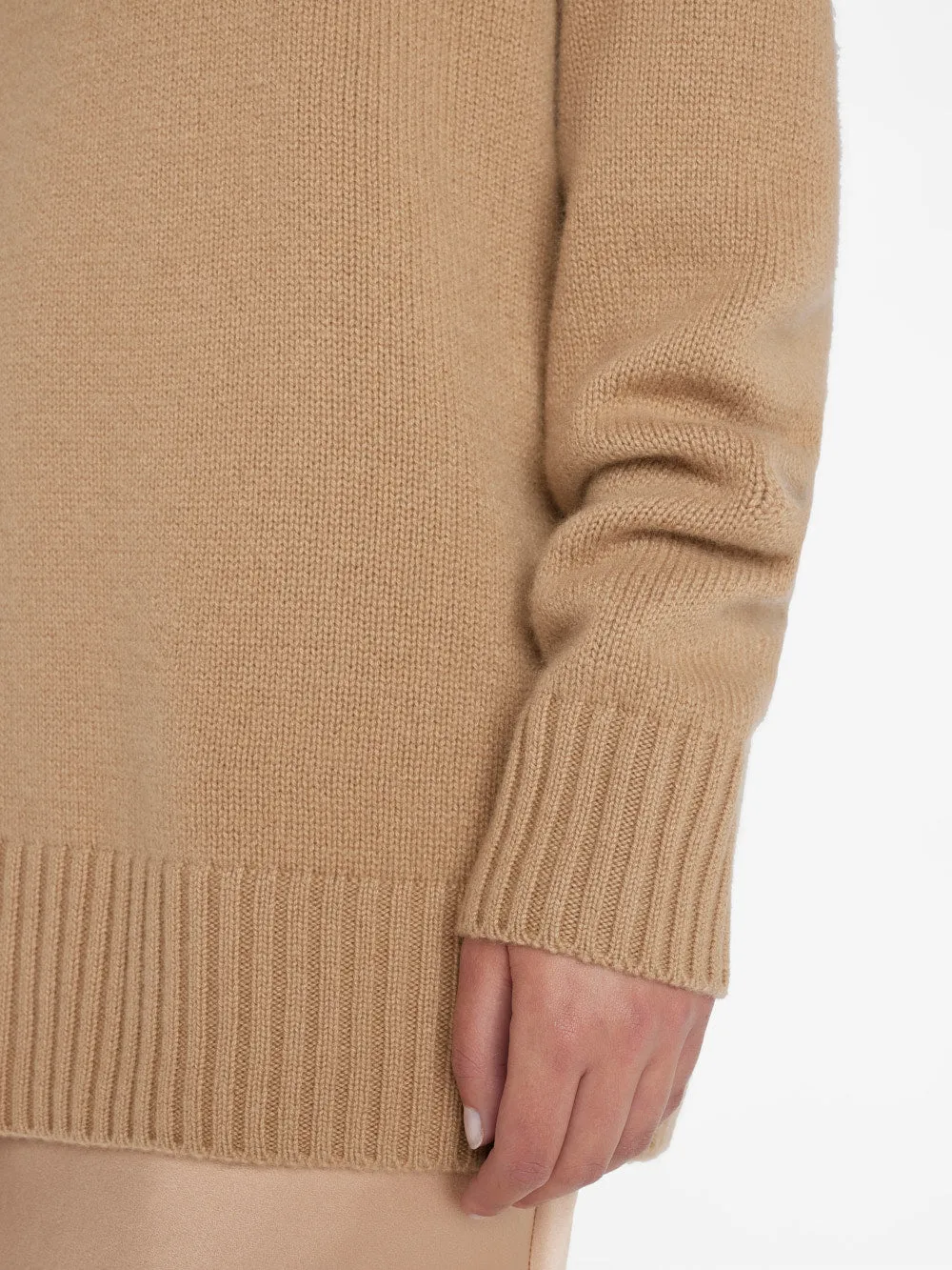 Boyfriend Cashmere Crew -- Light Camel