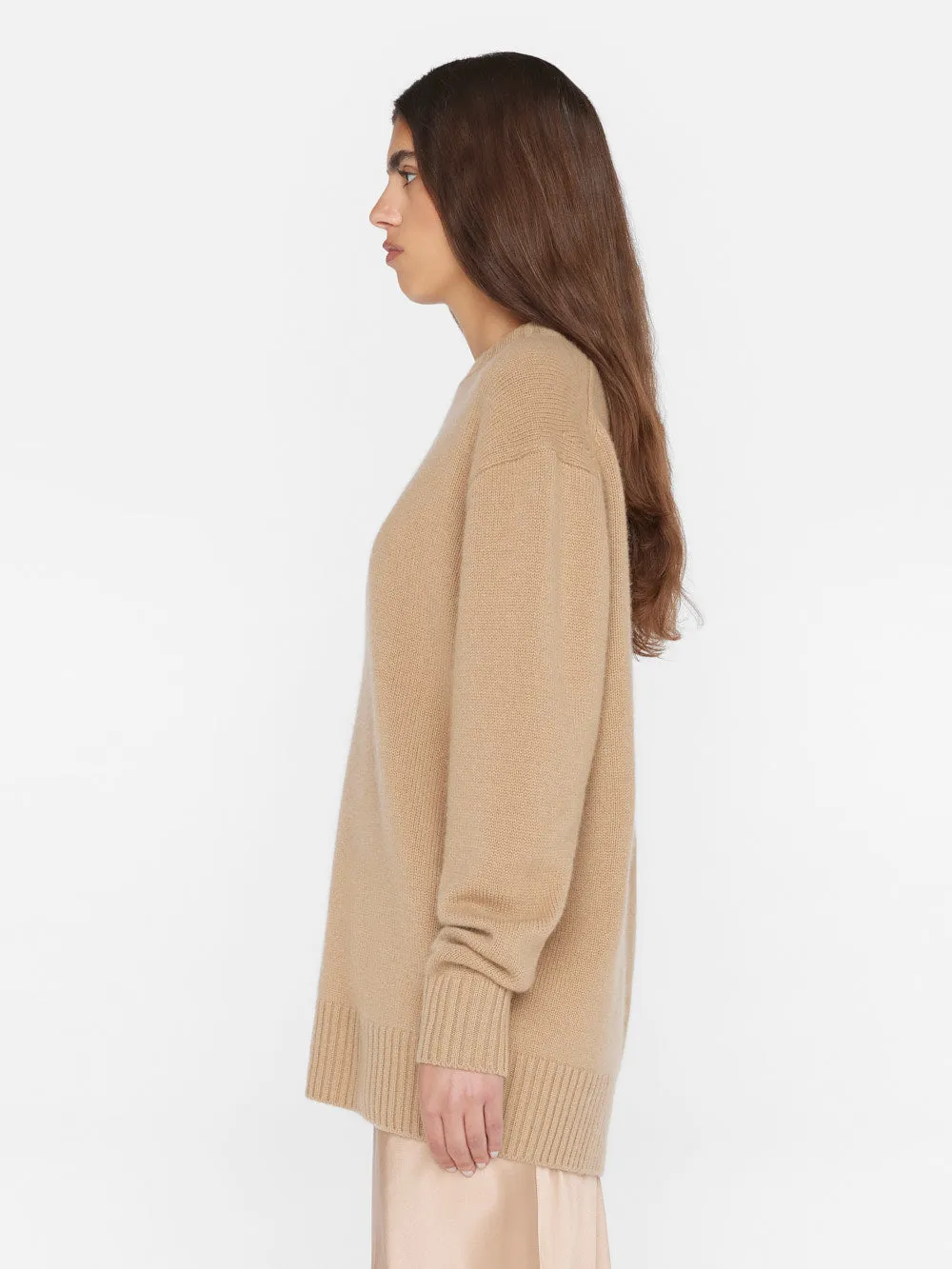 Boyfriend Cashmere Crew -- Light Camel