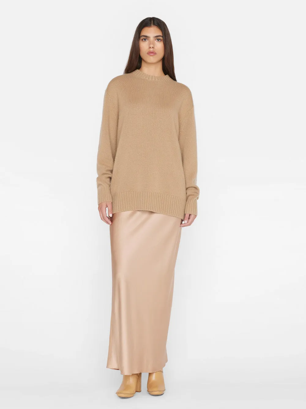 Boyfriend Cashmere Crew -- Light Camel