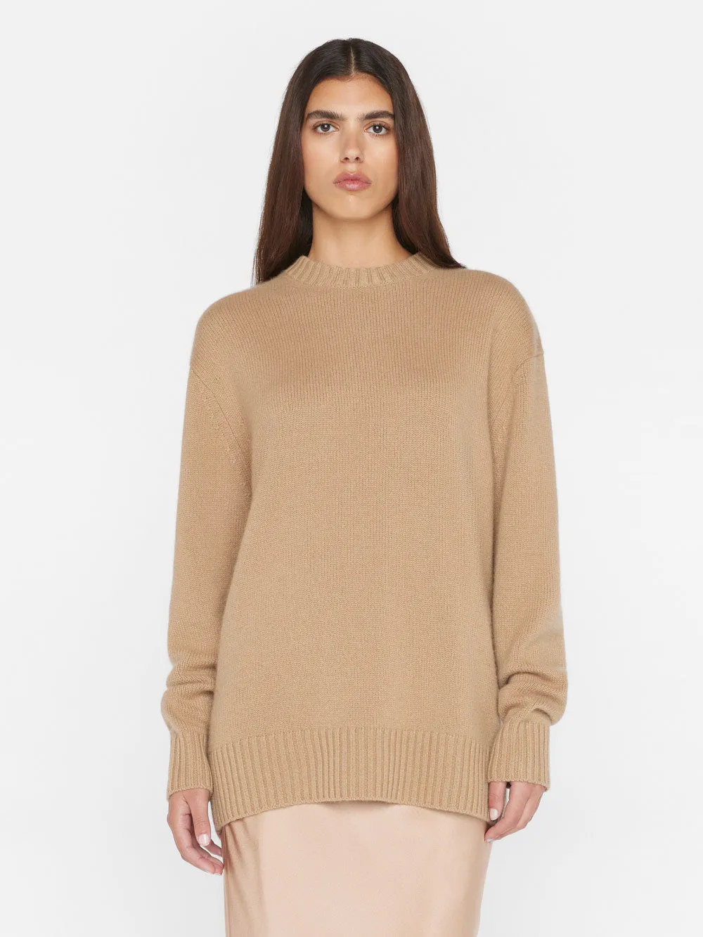 Boyfriend Cashmere Crew -- Light Camel