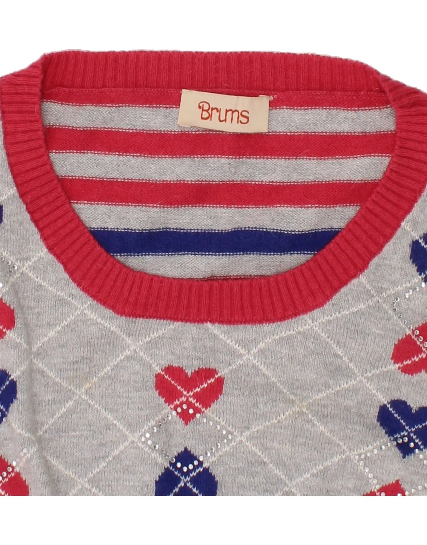BRUMS Girls Crop Boat Neck Jumper Sweater 4-5 Years Multicoloured Striped