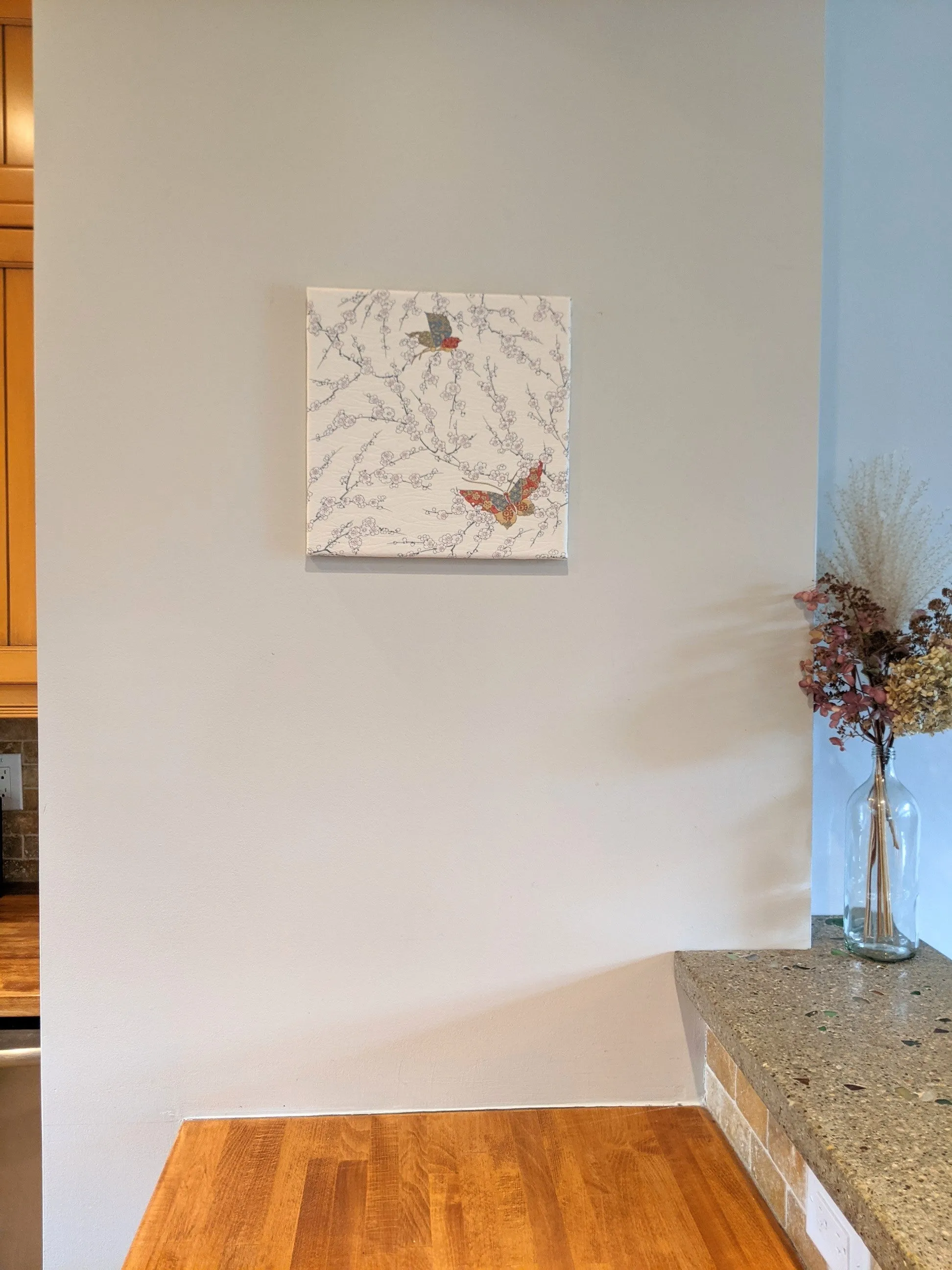 Butterflies with plum blossom wall art