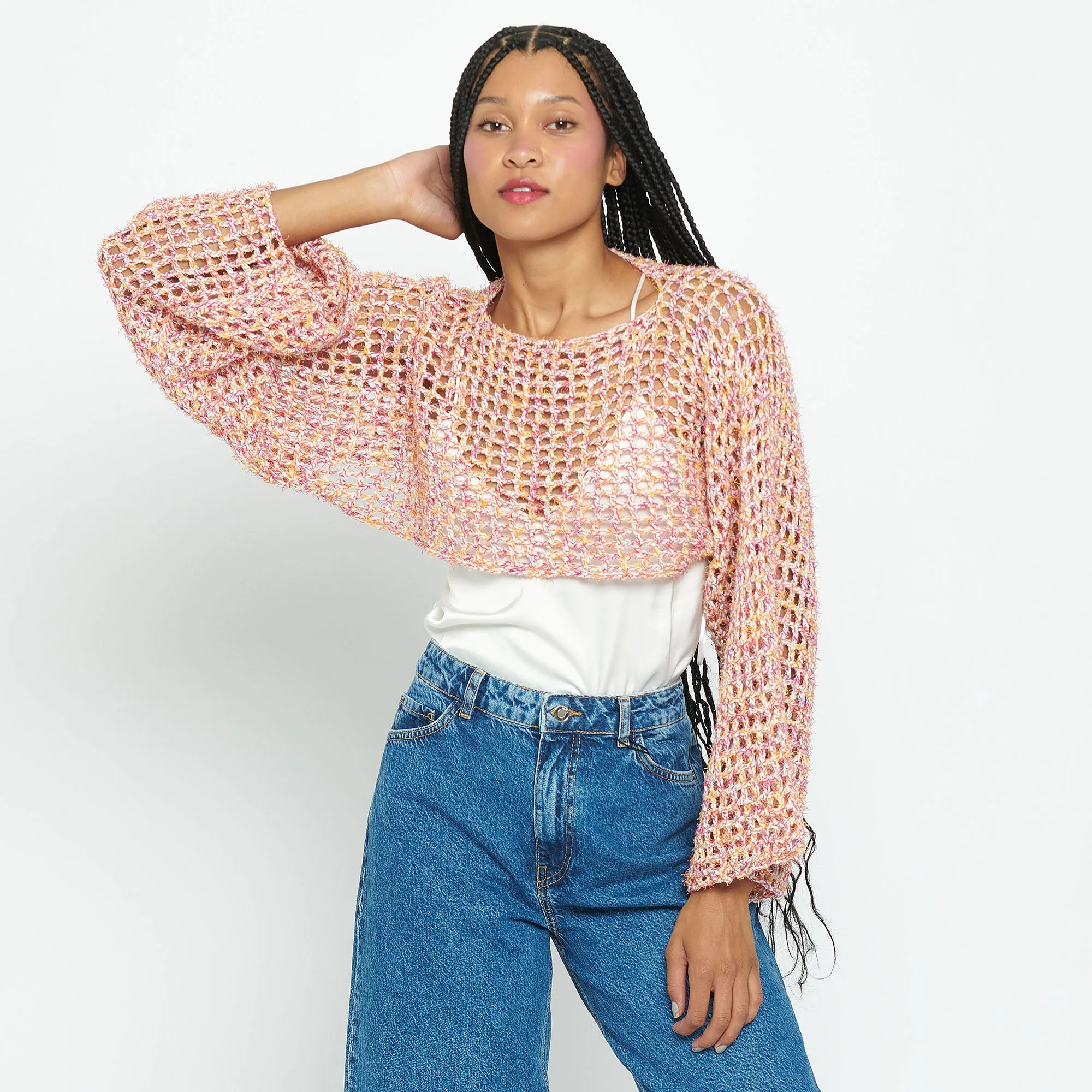 Caron Coconut Cakes Crochet Mesh Sleeves