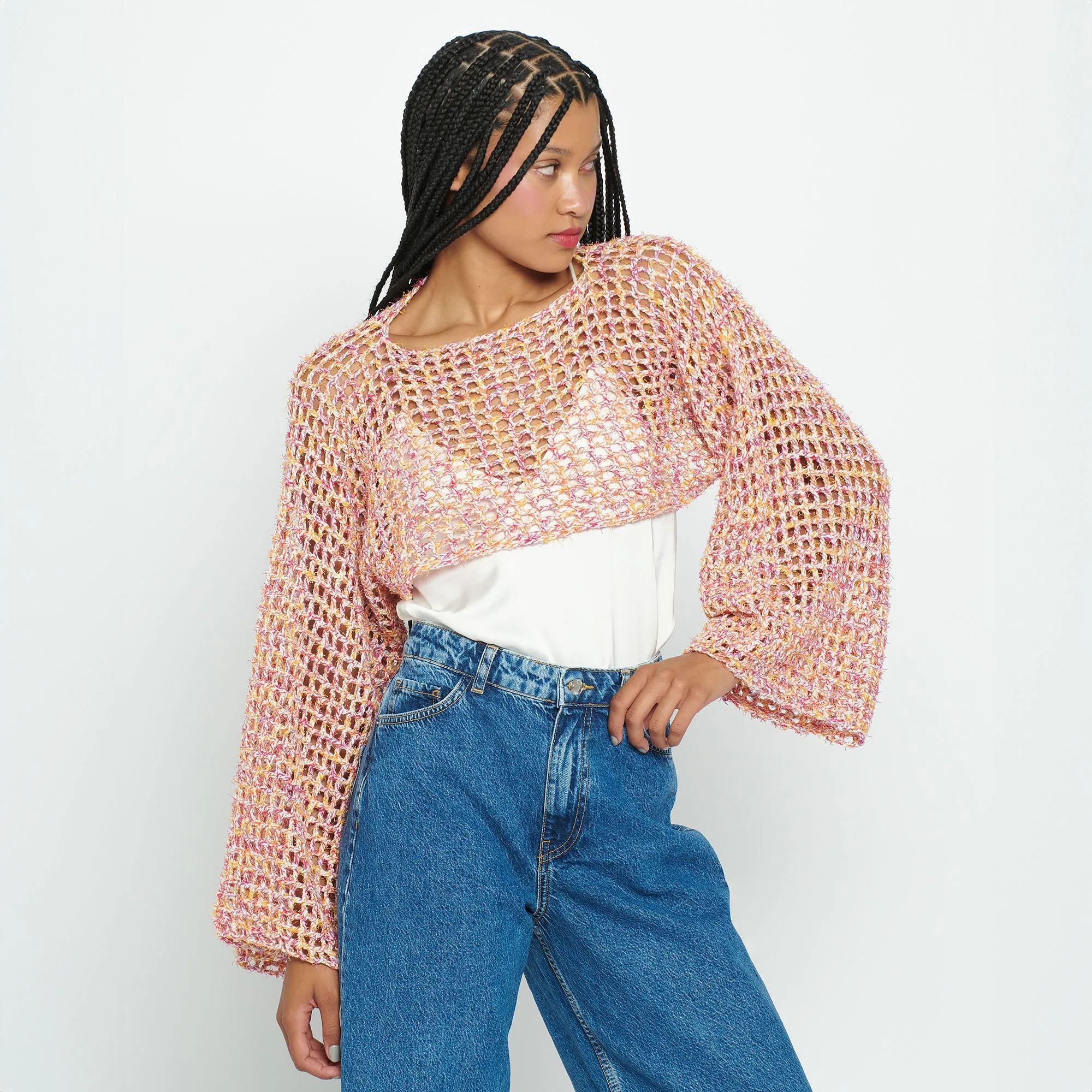 Caron Coconut Cakes Crochet Mesh Sleeves