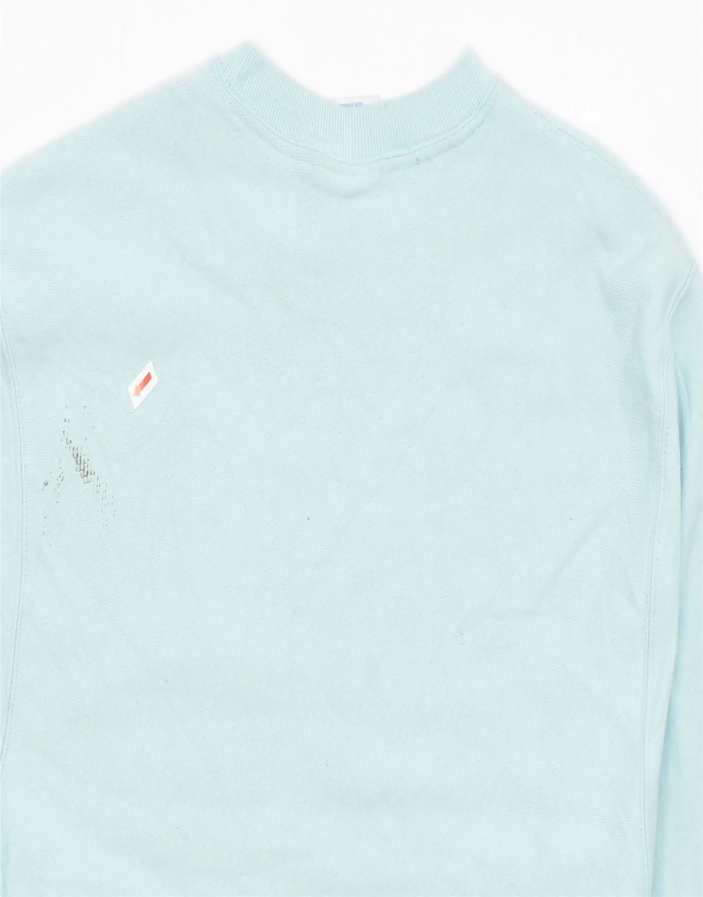 CHAMPION Womens Crop Graphic Sweatshirt Jumper UK 12 Medium Turquoise