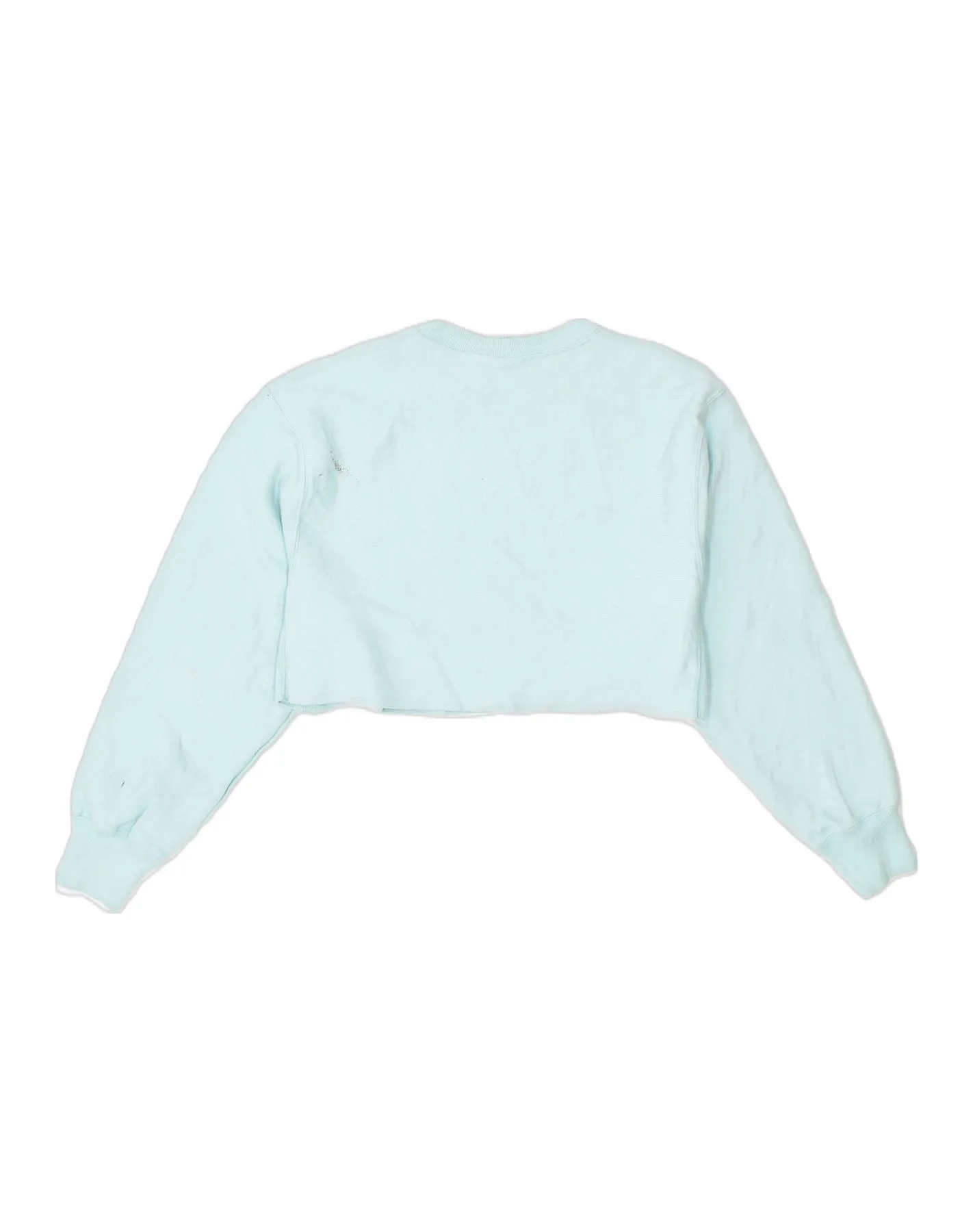 CHAMPION Womens Crop Graphic Sweatshirt Jumper UK 12 Medium Turquoise