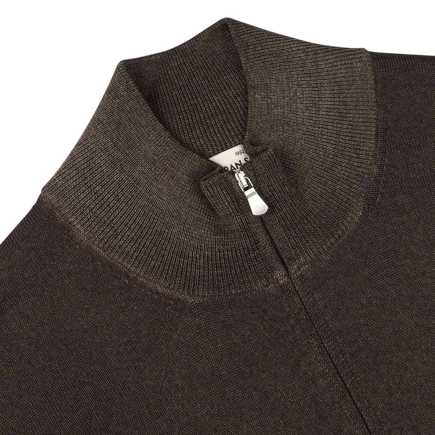 Dark Brown Vintage Merino Zip Cardigan