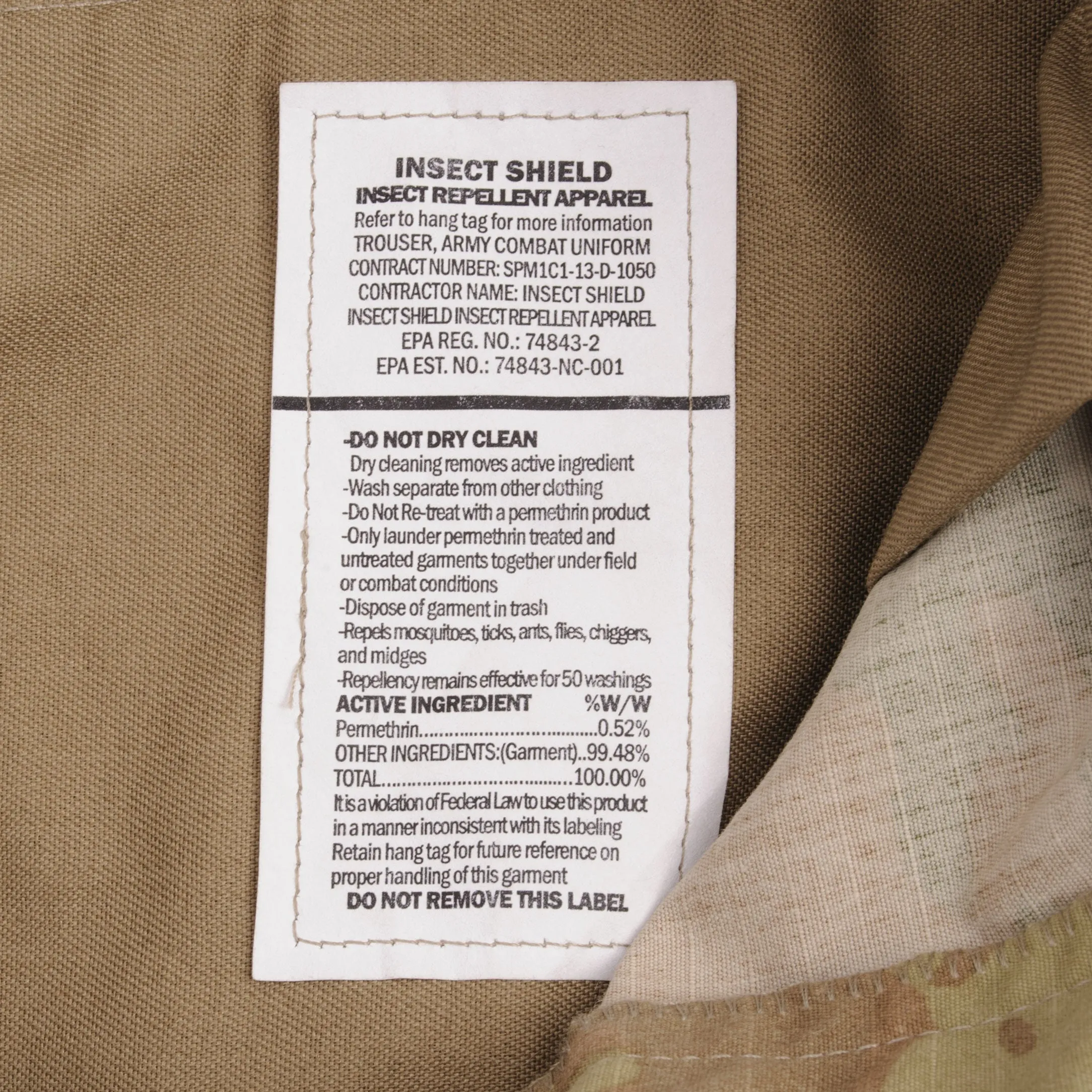 DEADSTOCK US ARMY INSECT SHIELD COMBAT TROUSERS PANTS CAMO MEDIUM LONG NOS