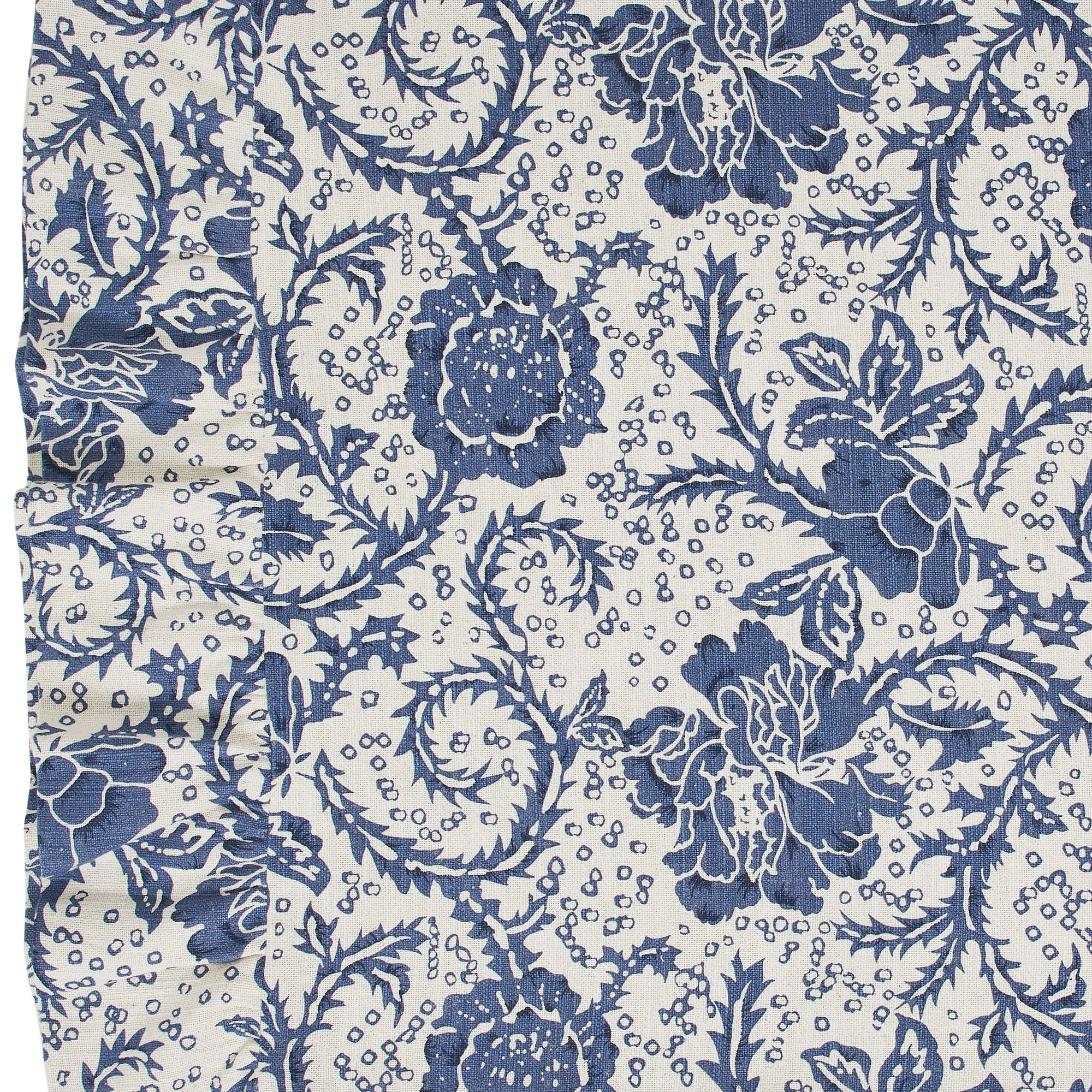 Dorset Navy Floral Twin Bed Skirt 39x76x16