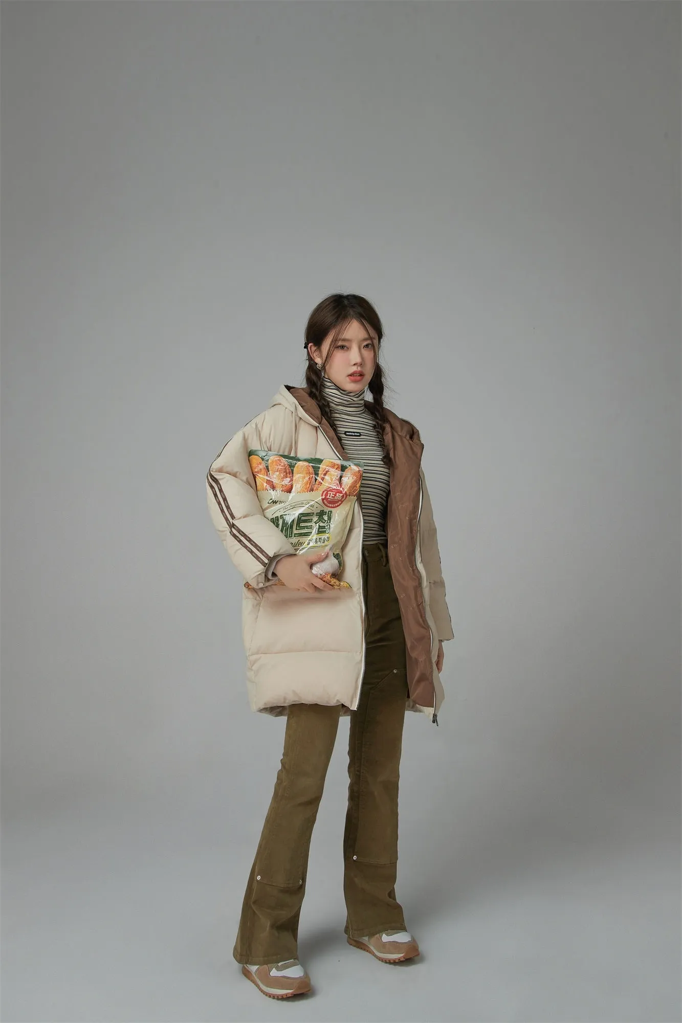 Duck Down Hooded Padded Coat