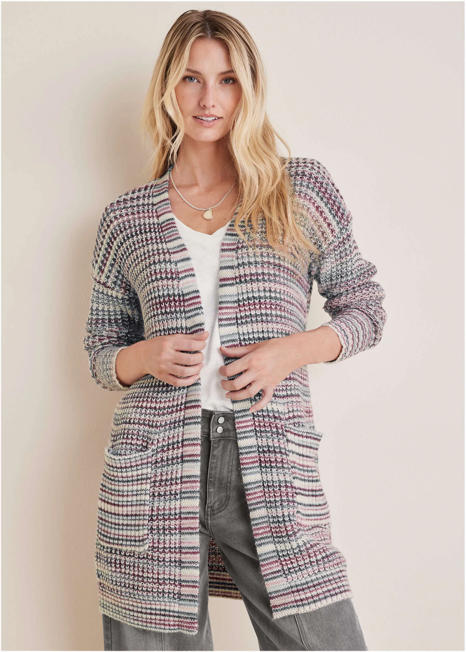 Electric City Cardigan  - Pink Multi