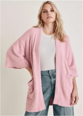 Eyelash Cardigan - Bleached Mauve