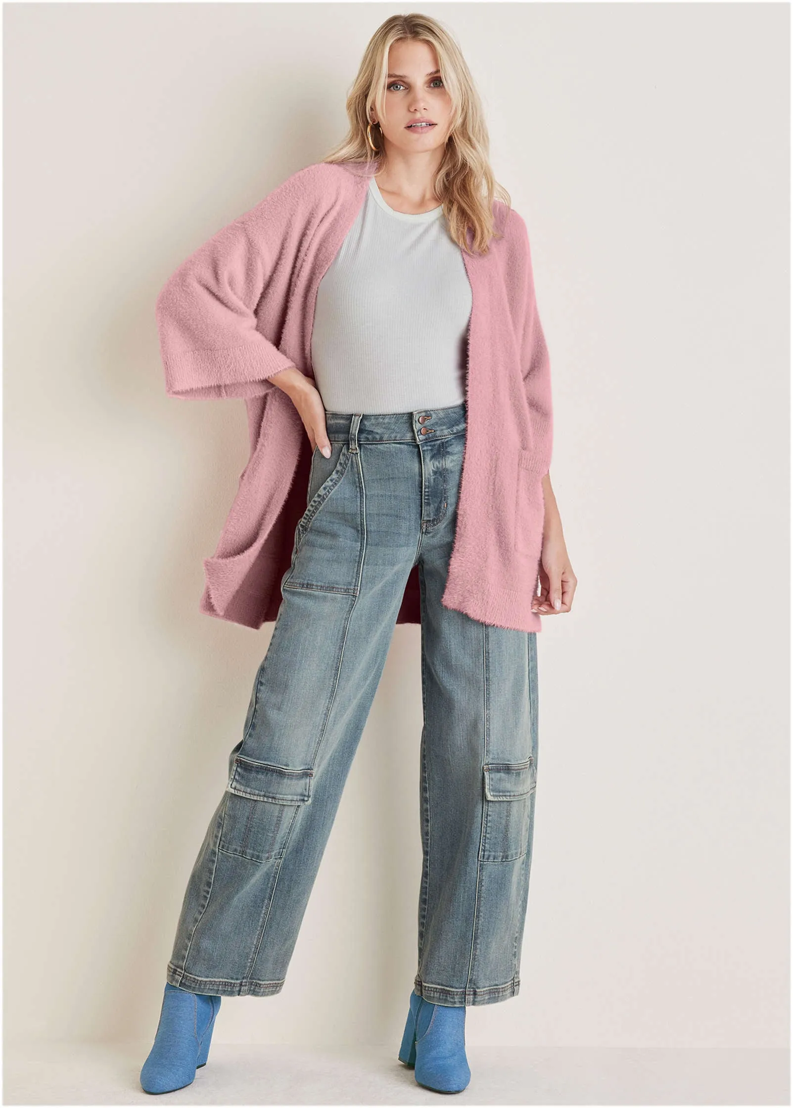 Eyelash Cardigan - Bleached Mauve