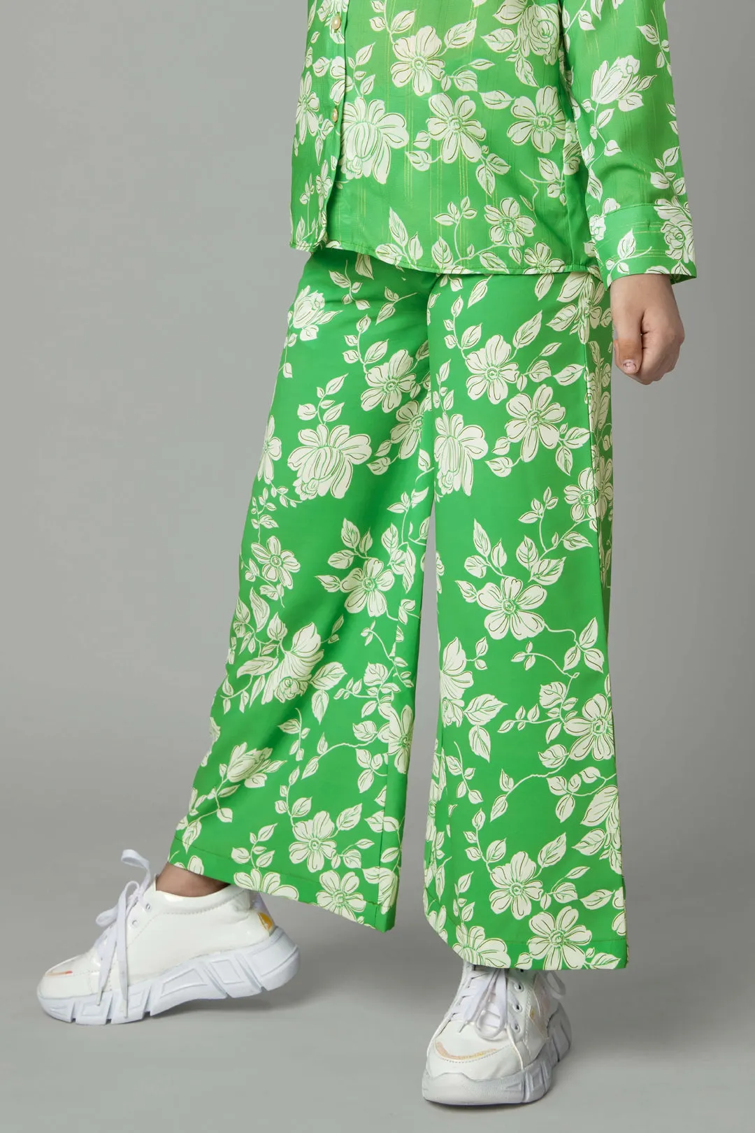 Floral Flared Bottom For Girls