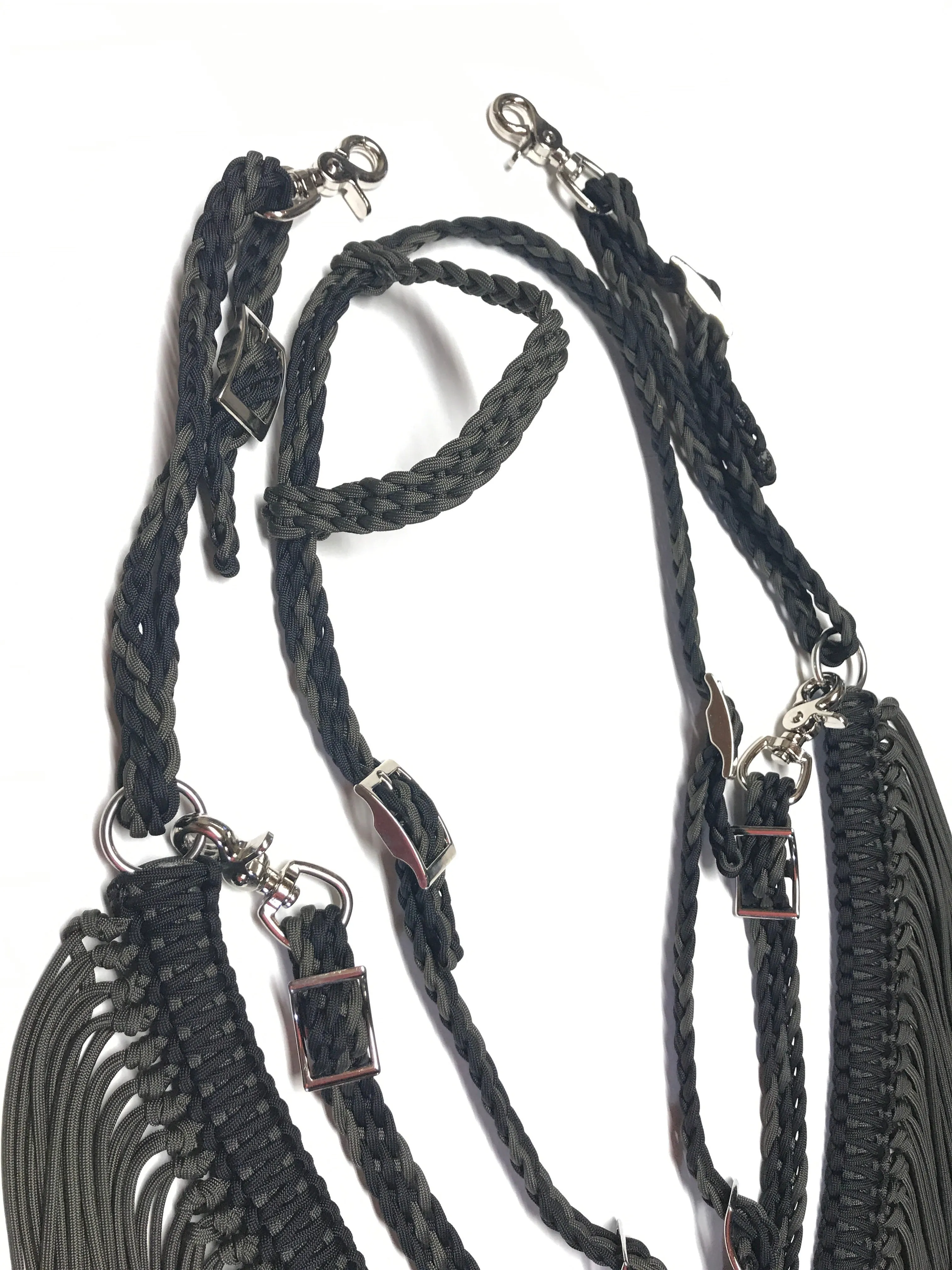 Fringe Breast Collar Tack set olive green and black