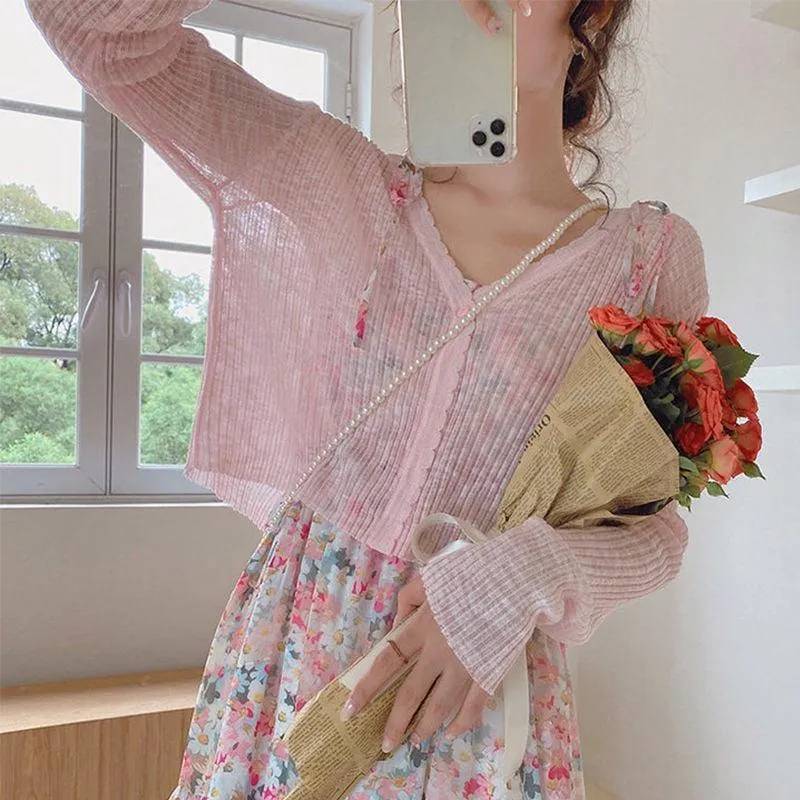 Gently Pastel Mantle    Cardigan Top Kawaii Academia Y2K Cottagecore Coquette Fairycore Dollette Princesscore