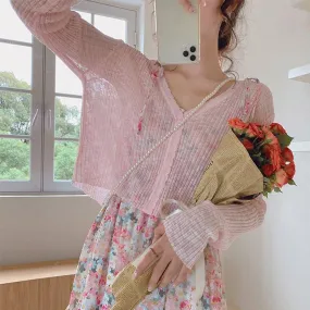 Gently Pastel Mantle    Cardigan Top Kawaii Academia Y2K Cottagecore Coquette Fairycore Dollette Princesscore