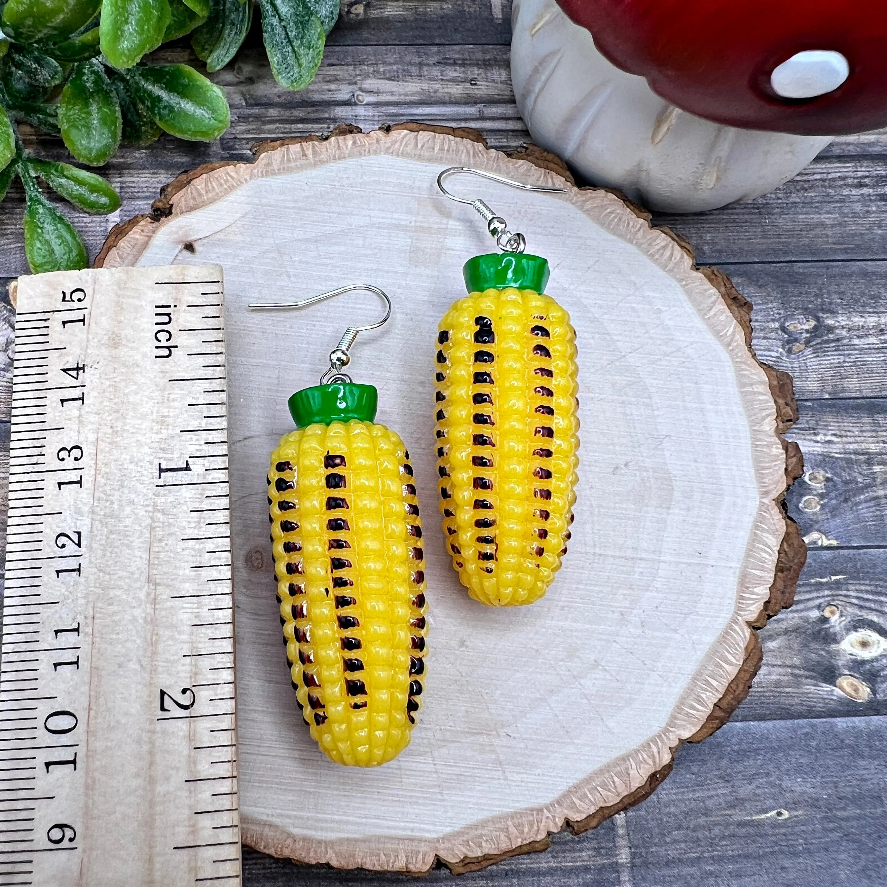 Grilled Sweet Corn Oversized Midwest Iowa Ohio Illinois Nebraska Veggie Earrings  Earrings, Hypoallergenic Gift - Clearance