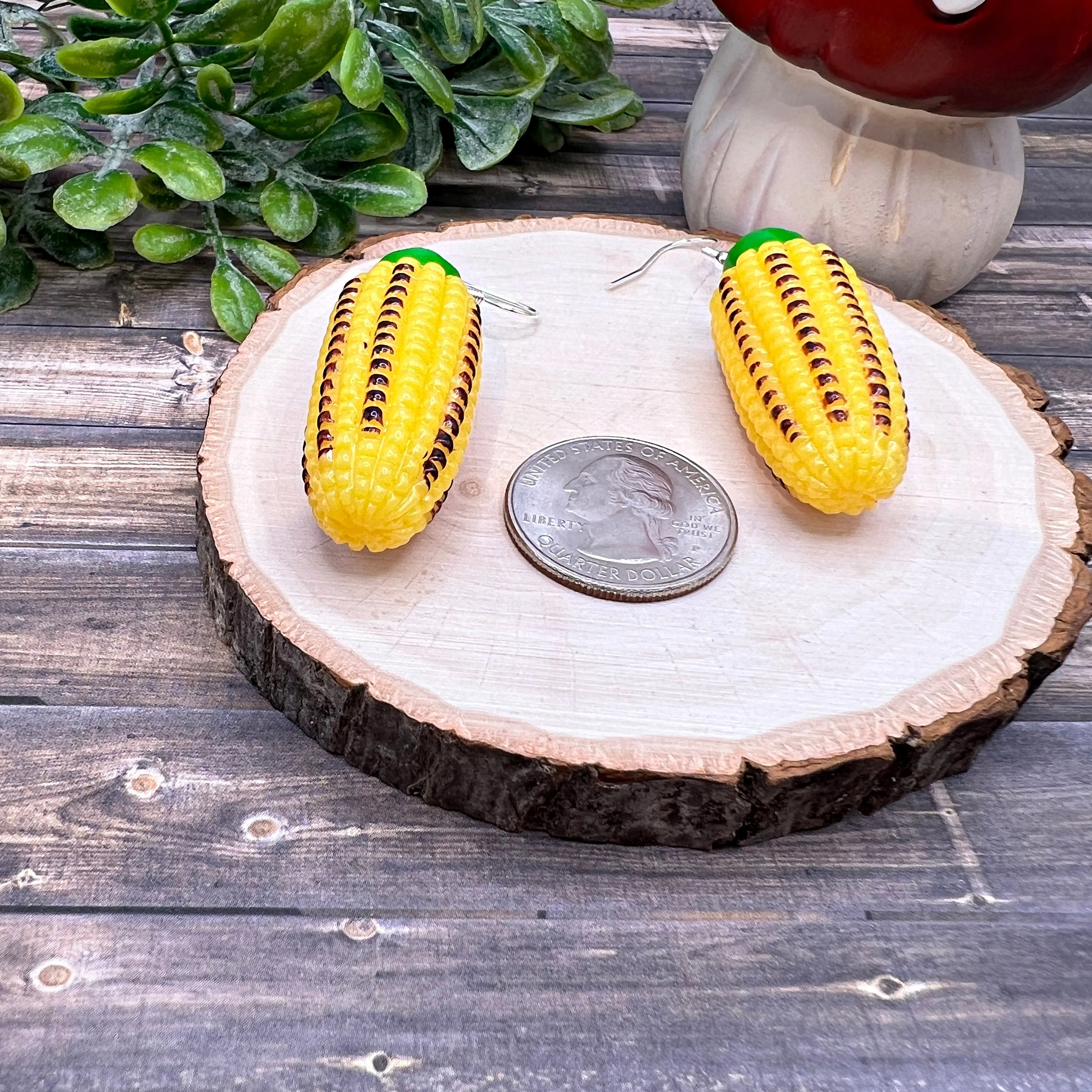 Grilled Sweet Corn Oversized Midwest Iowa Ohio Illinois Nebraska Veggie Earrings  Earrings, Hypoallergenic Gift - Clearance