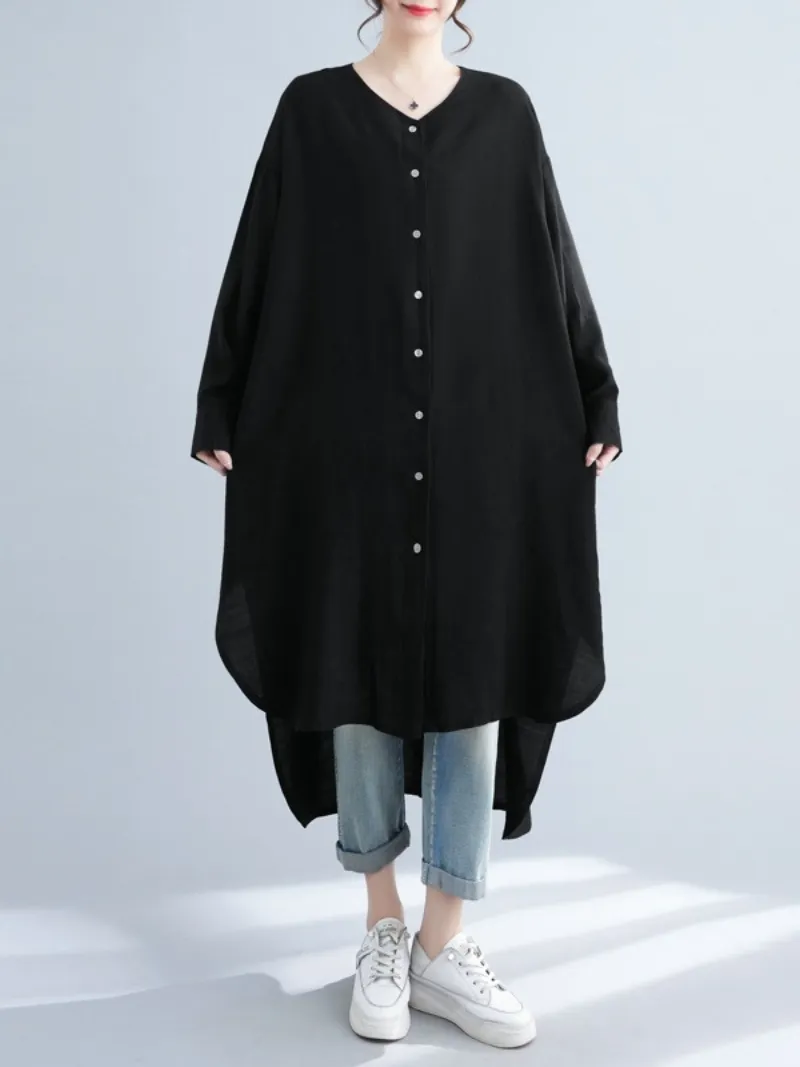 Just My Style Round Neck Shirt Dress