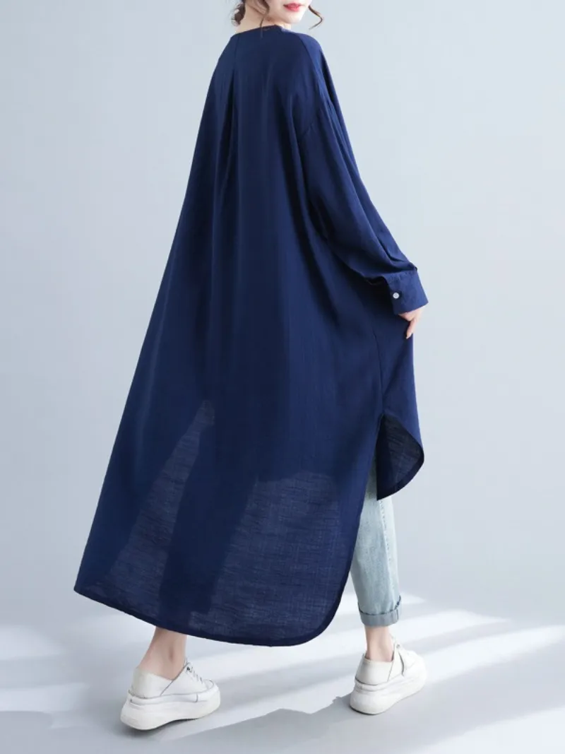 Just My Style Round Neck Shirt Dress