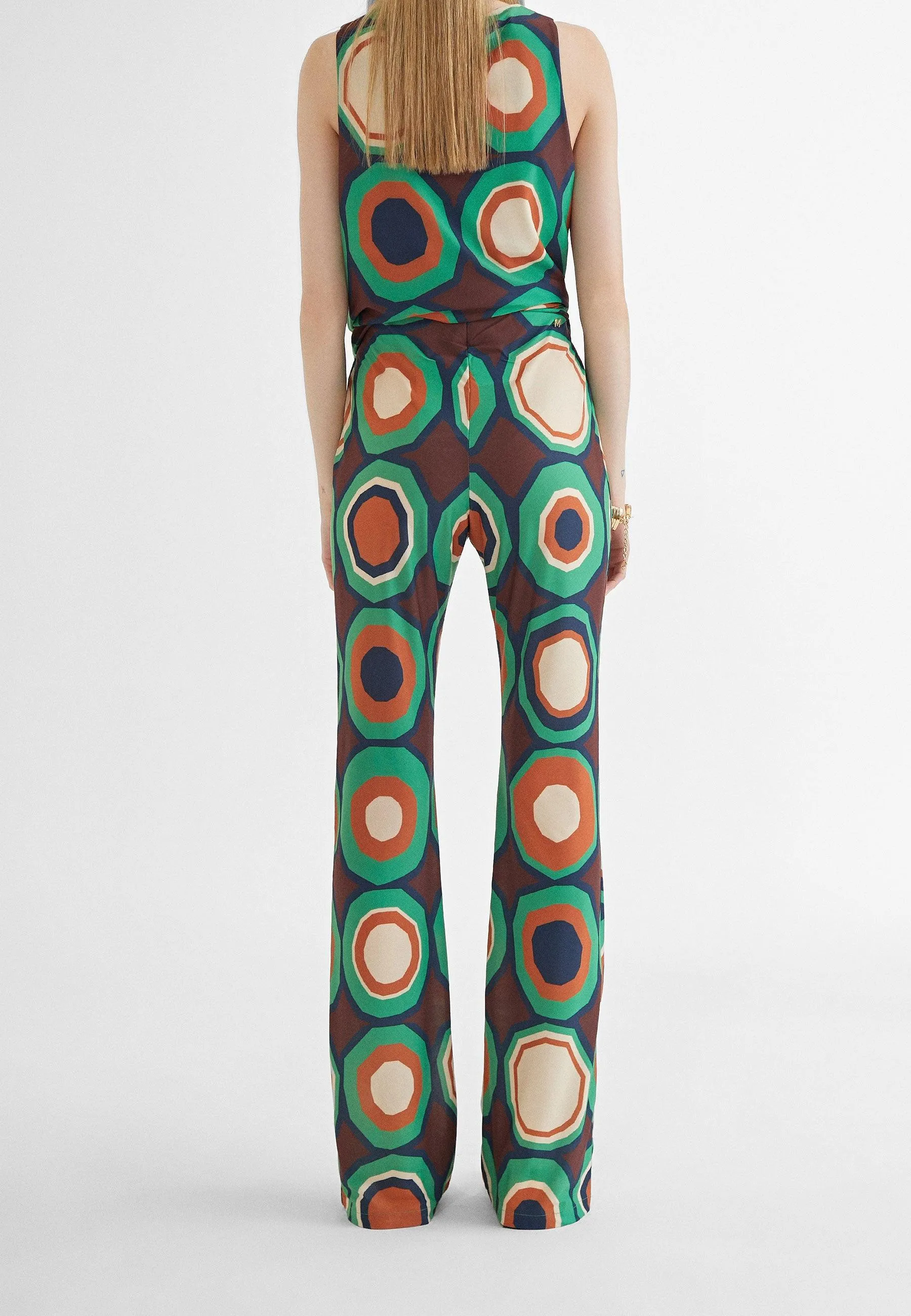 Knit trousers with print