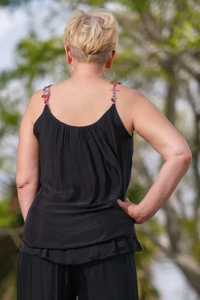 Maria Silk Embroidered Garden Cami (BT202)
