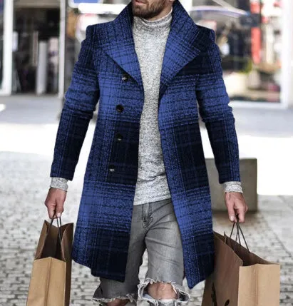 Mens Plaid Coat New Foreign Trade Wish Coat male commuter jacket