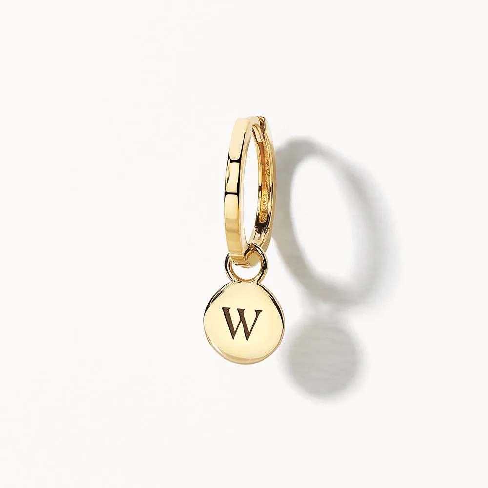 Midi Charm Huggie Earrings in 10k Gold
