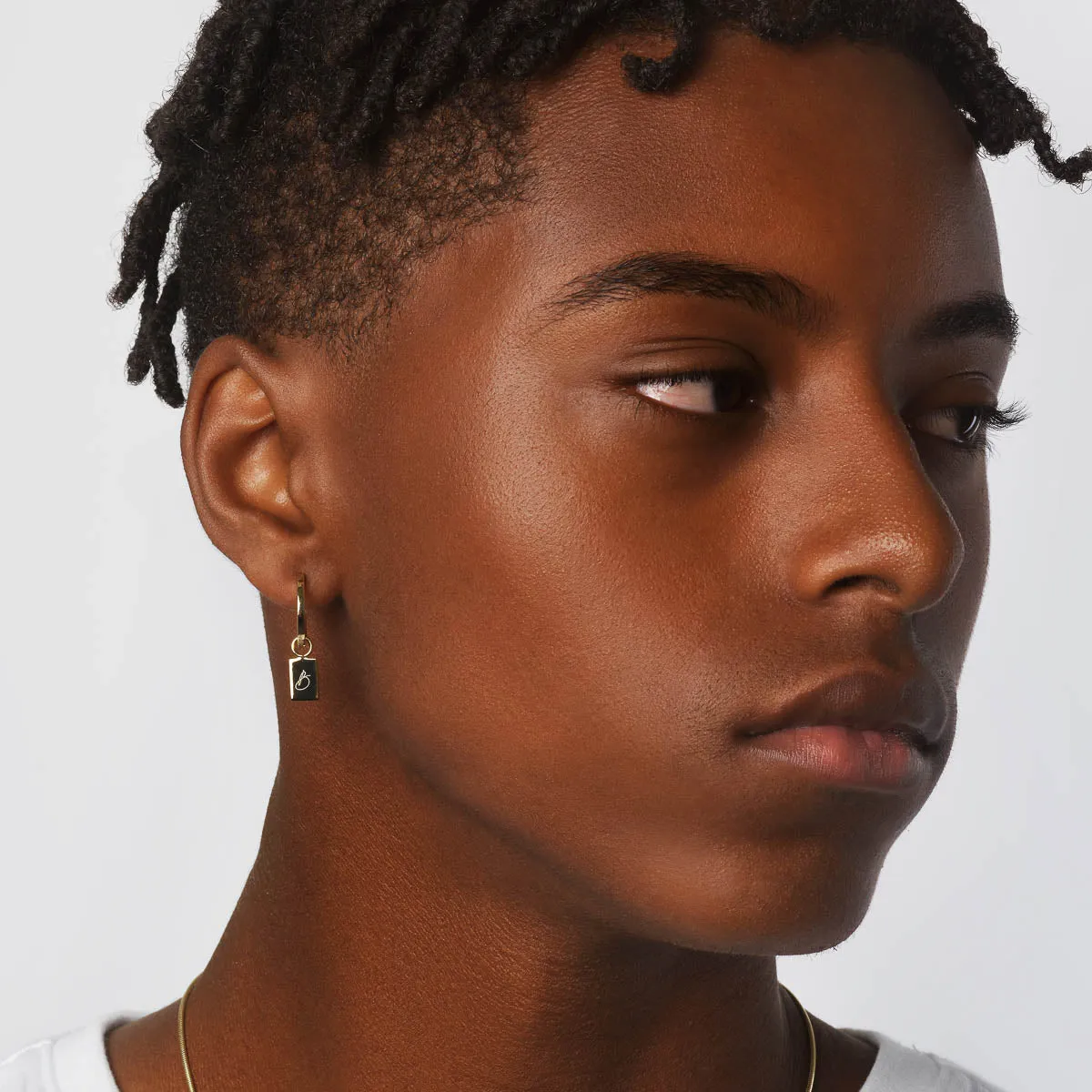 Midi Charm Huggie Earrings in 10k Gold