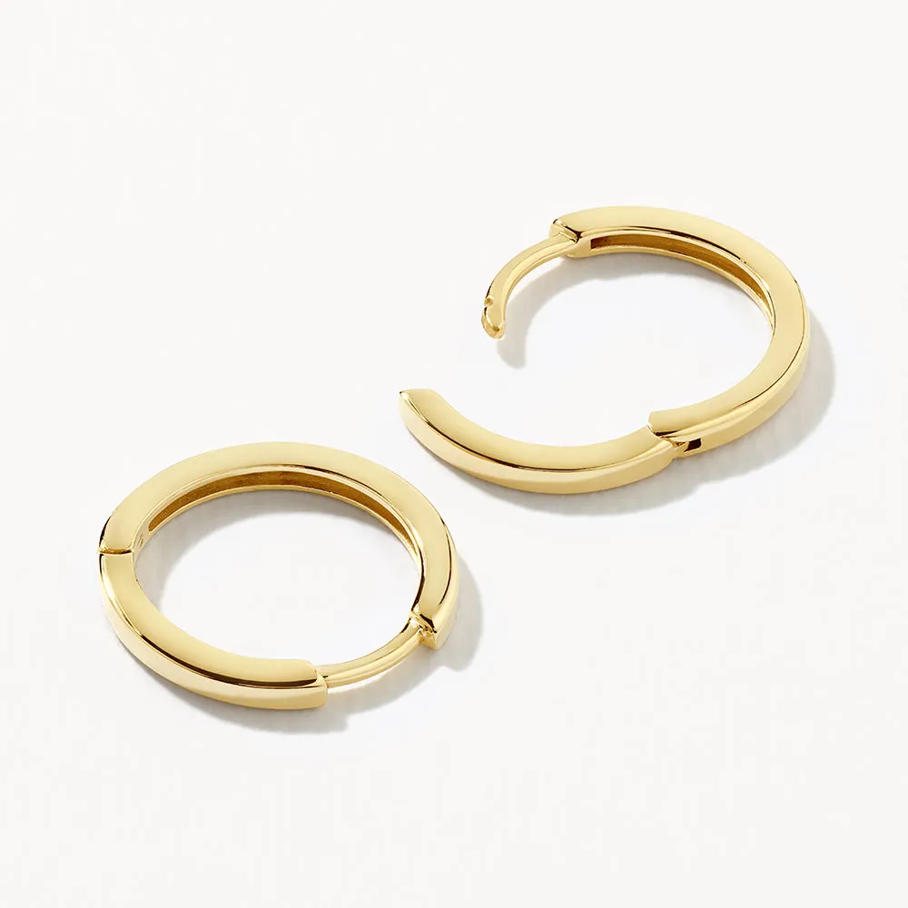 Midi Charm Huggie Earrings in 10k Gold