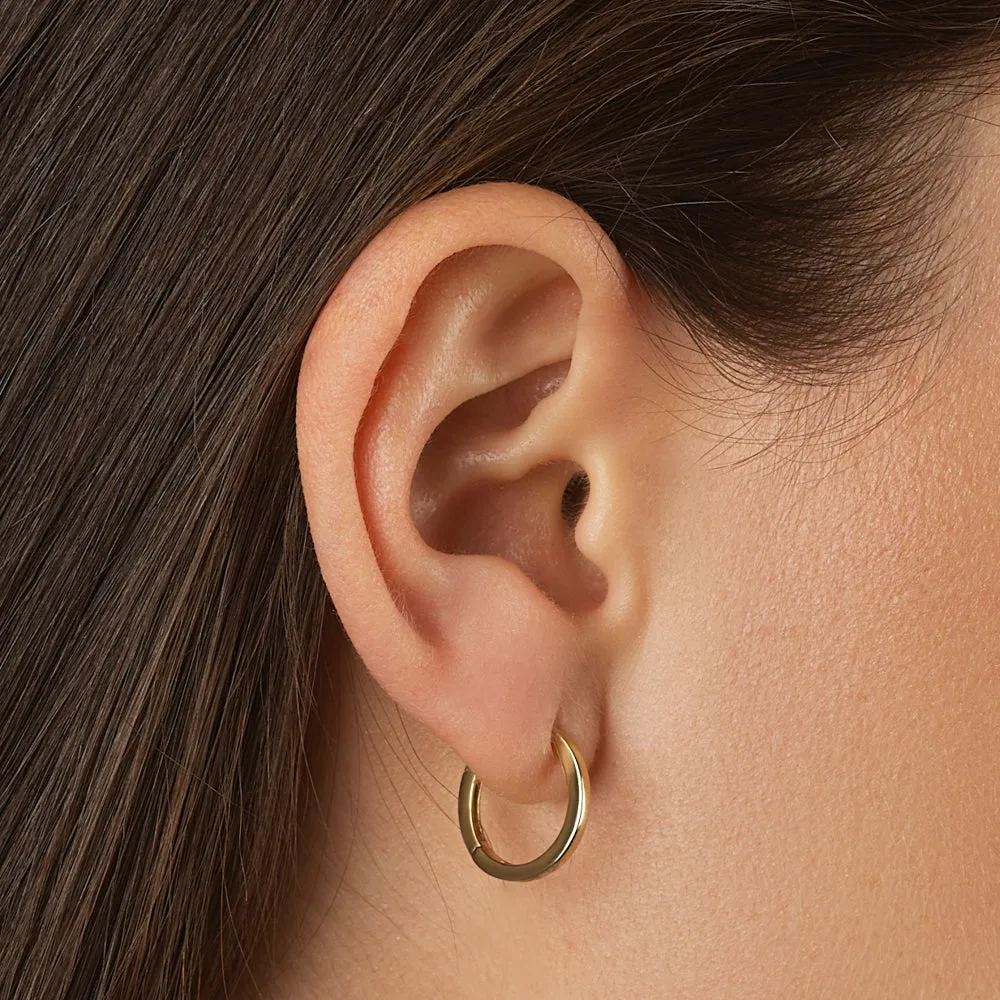 Midi Charm Huggie Earrings in 10k Gold