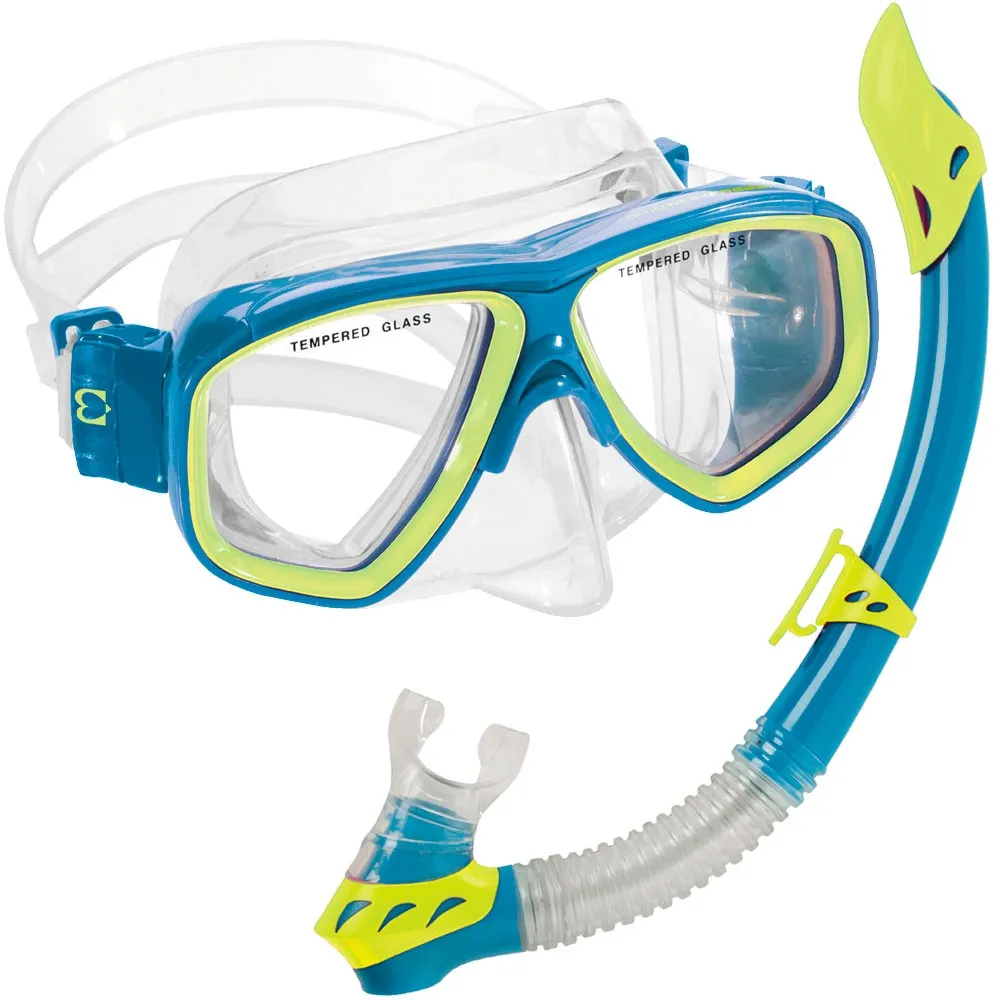 Open Box Cressi Junior Rocks Mask Fin Snorkel SET-Blue / Yellow-SMMD