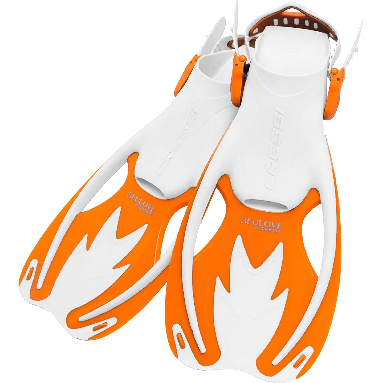 Open Box Cressi Junior Rocks Mask Fin Snorkel SET-White / Orange-SMMD