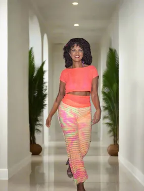 Orange Ruffle Pants