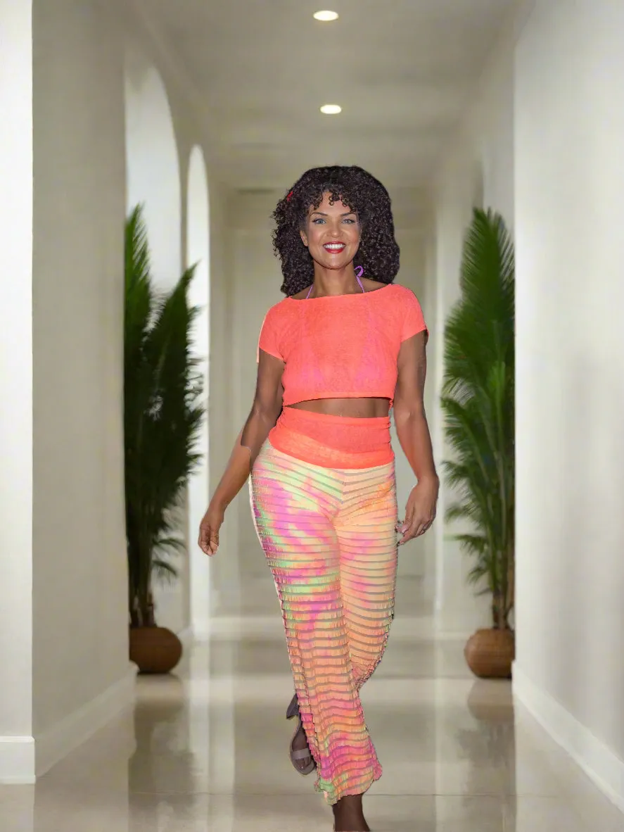 Orange Ruffle Pants